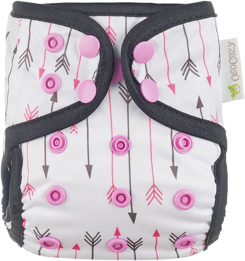 OsoCozy Newborn Reusable Cloth Diaper Covers - Adjustable Snap Fit & Double Leg Gussets for Baby Boys & Girls from 6-12 Pounds. Use with Prefold, Flat or Fitted Cloth Diapers or Snap-in Inserts - Image 1